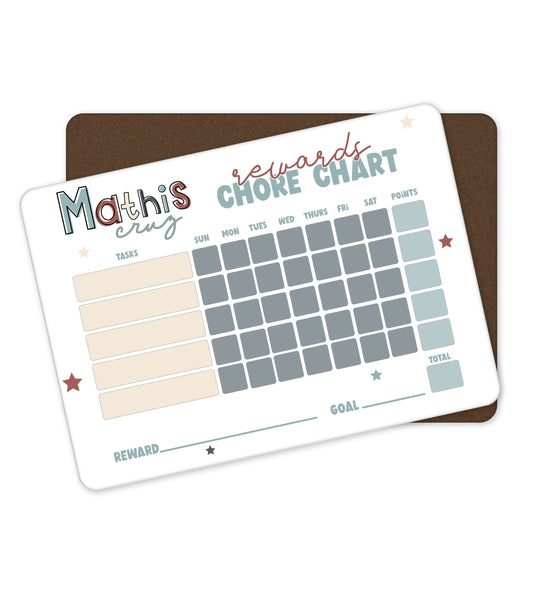 Personalized Dry Erase Chore Chart