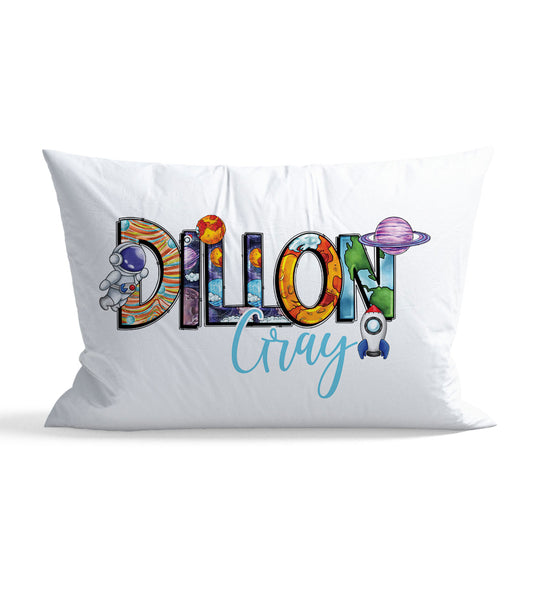 Space Themed Personalized Kid Pillow Case