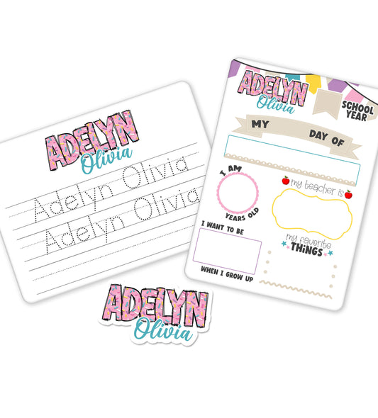 First Day of Kindergarten Bundle Reusable Dry Erase