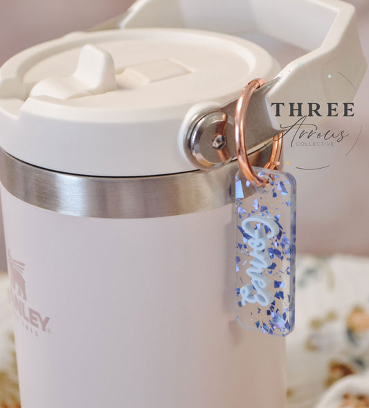 Water Bottle Charm Customizable, Custom Stanley Cup Name Charm IceFlow Name Tags, Name Keychain, Fits all sizes, Kids Water Bottle Name Tag