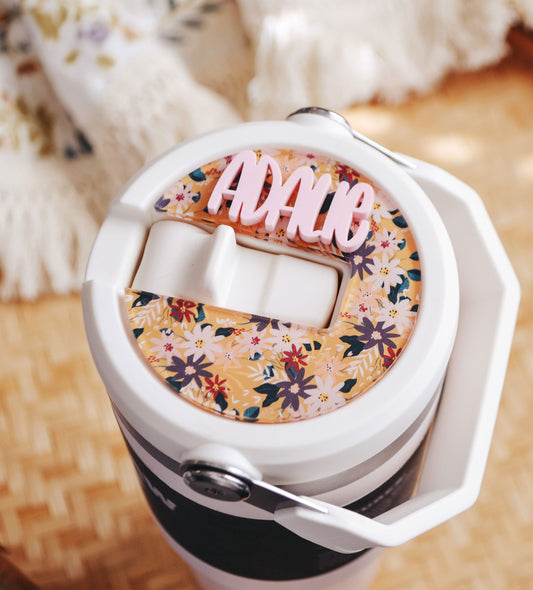 Summer Floral Stanley Iceflow Personalized Adhesive Tumbler Tag