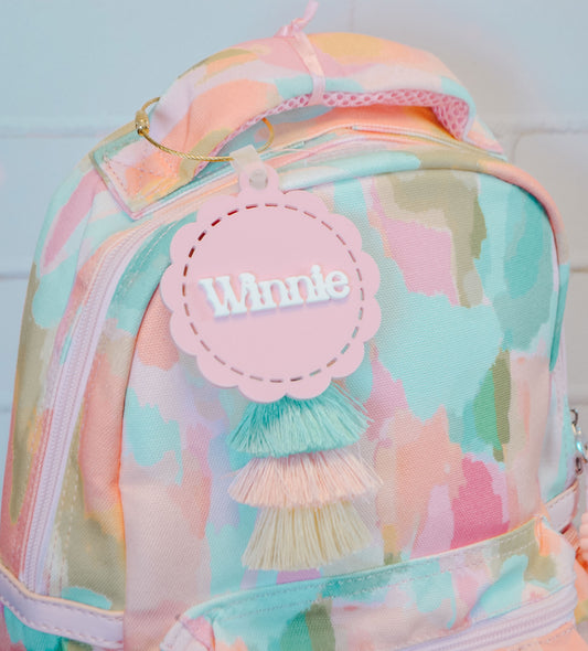 Tassel Diaper Bag Tag, Backpack Name Tag, Name Keychain