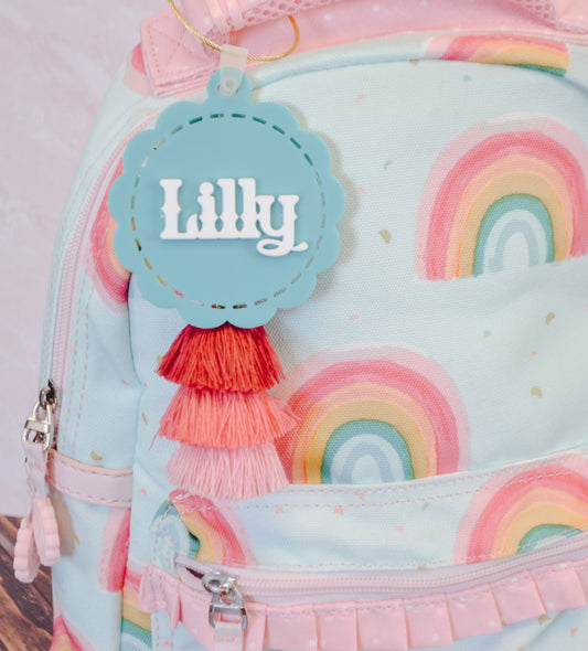 Tassel Diaper Bag Tag, Backpack Name Tag, Name Keychain