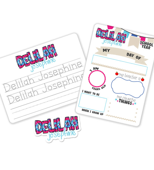 First Day of Kindergarten Bundle Reusable Dry Erase