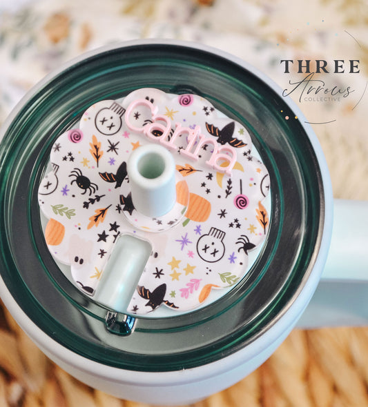 BruMate Name Plate, Halloween Tumbler Topper Tag Personalized, 30/40oz Tumbler Name Tags for Era, Personalized Tumbler Topper for Lid