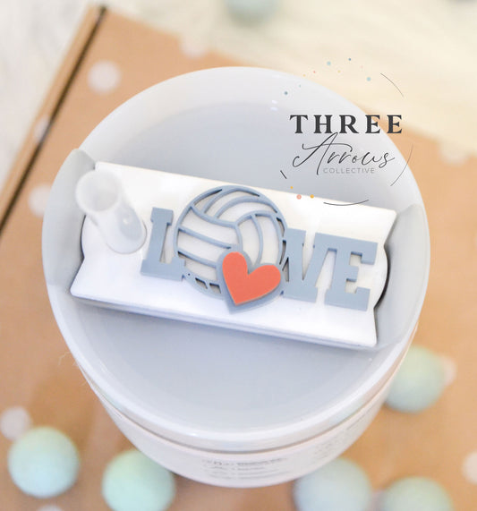 Volleyball Stanley Tumbler Name Plate Acrylic