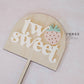Two Sweet Cake Topper, Strawberry 2nd Birthday Smash Cake Decorations, Second Birthday Cake Topper, Wooden Cake Topper, Acrylic Party Topper