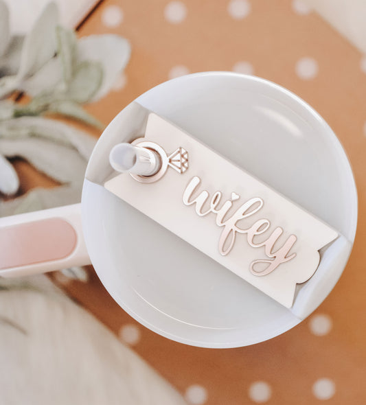 Wifey Stanley Tumbler Name Plate Acrylic