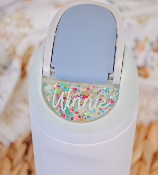 Owala Freesip Name Plate, Adhesive Water Bottle Topper Tag Personalized, 16/24/32oz Water Bottle Name Tags for Kids Lid Topper