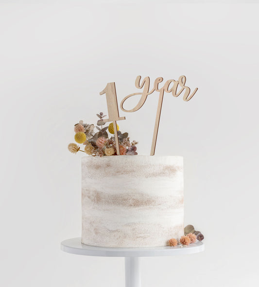 1 Year First Birthday Cake Topper