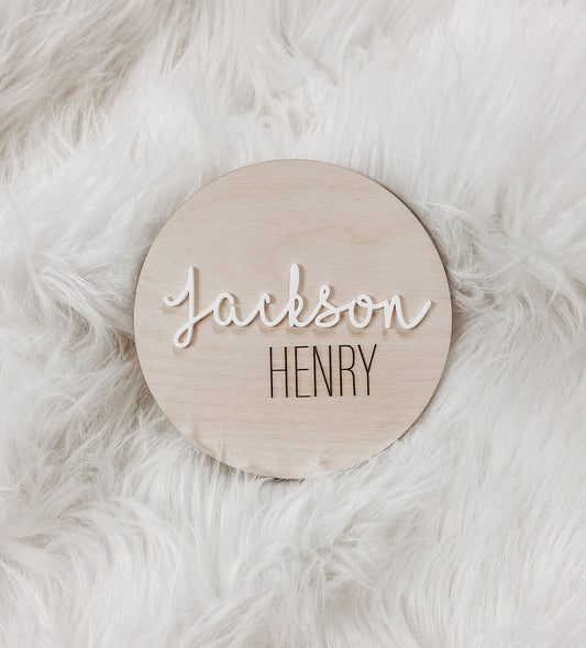 3D Round Nursery Name Sign