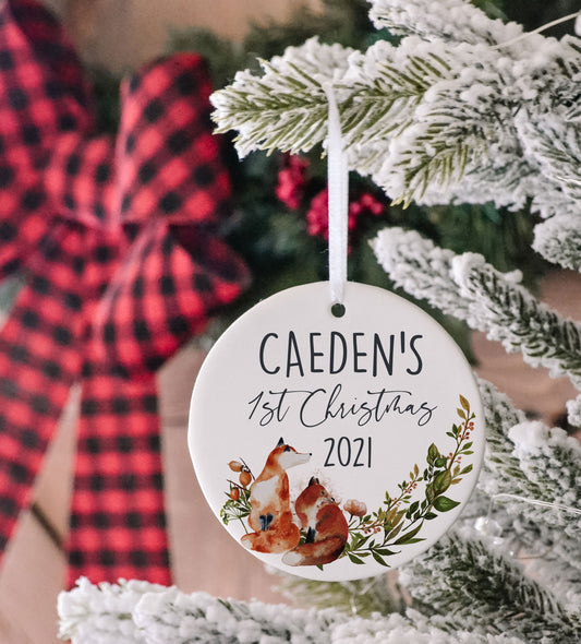 Baby's First Christmas Woodland Fox Ornament