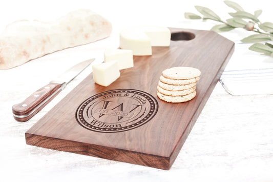 Personalized Cheese Board Walnut Maple