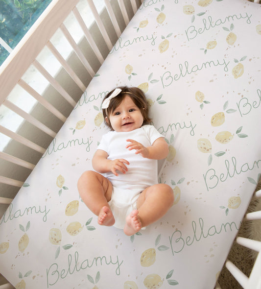 Bellamy Collection -Lemon Personalized Crib Sheet