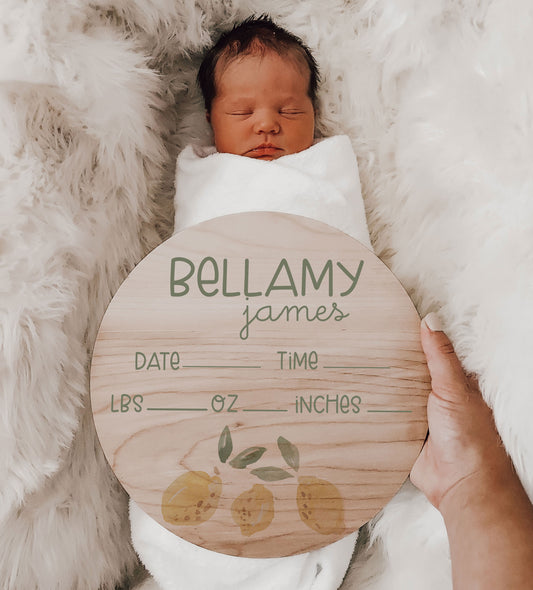 Belamy Collection Birth Stats Sign