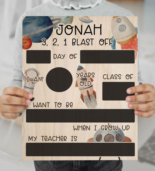 Space Theme- Reusable First Day Of School Sign