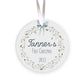 Baby Boy Blue Ribbon Wreath First Christmas Ornament