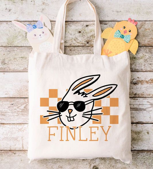 Personalized Sunglasses Bunny Easter Tote