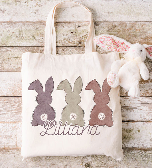 Custom Trio-Bunny Easter Tote
