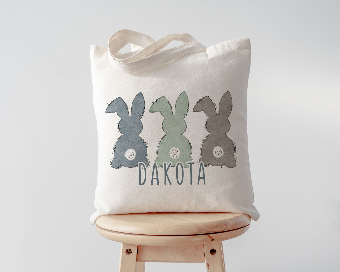 Personalized Trio-Bunny Easter Tote