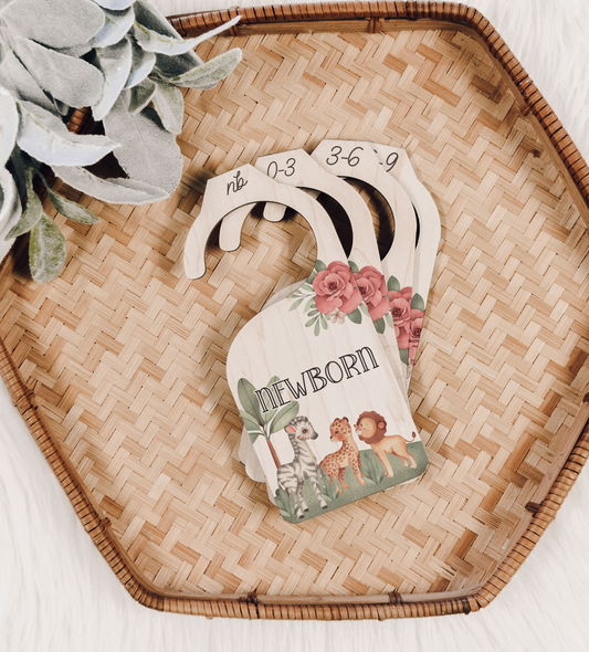 Safari Pink Nursery Closet Divider
