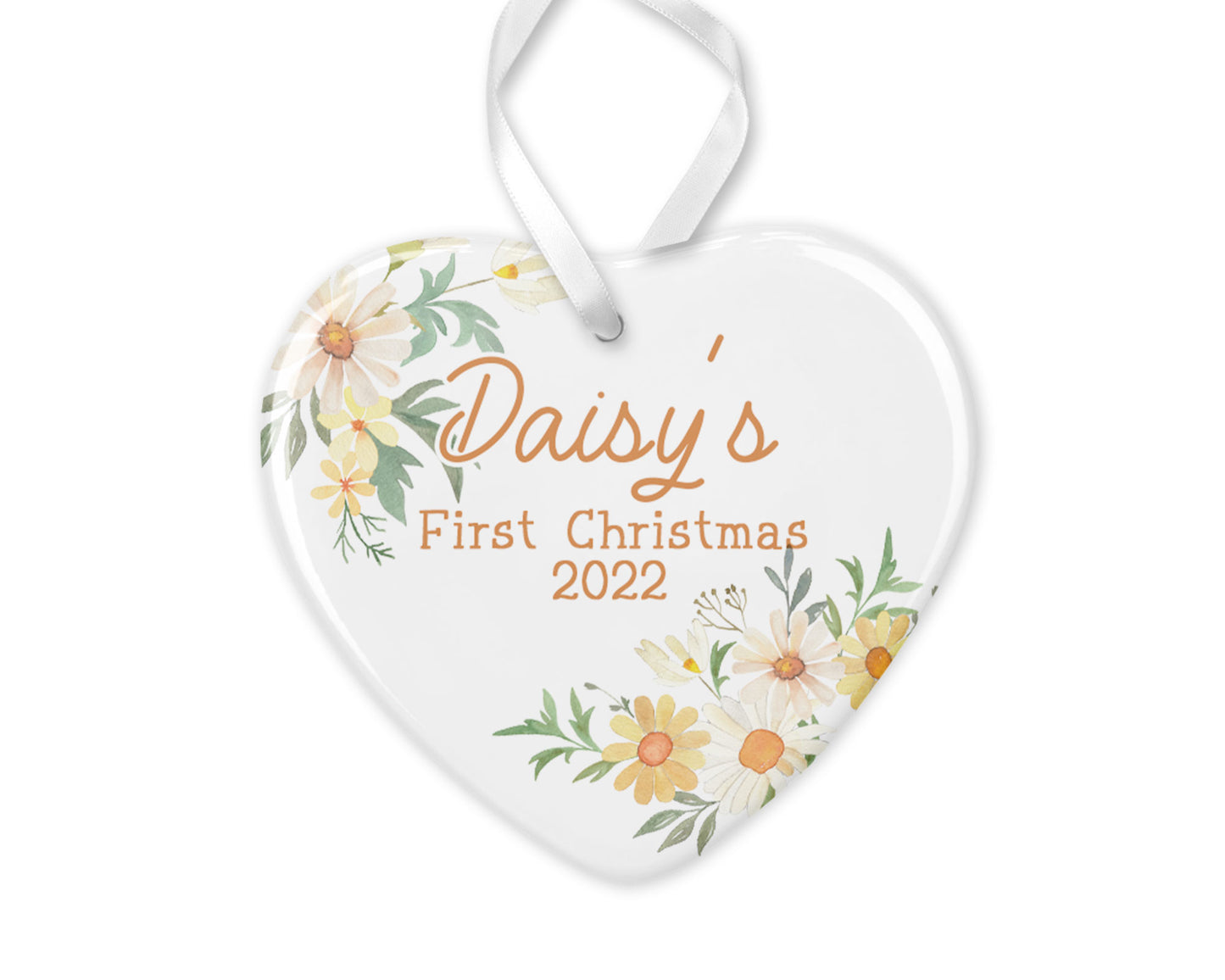 Personalized Daisy Baby First Christmas Ornament