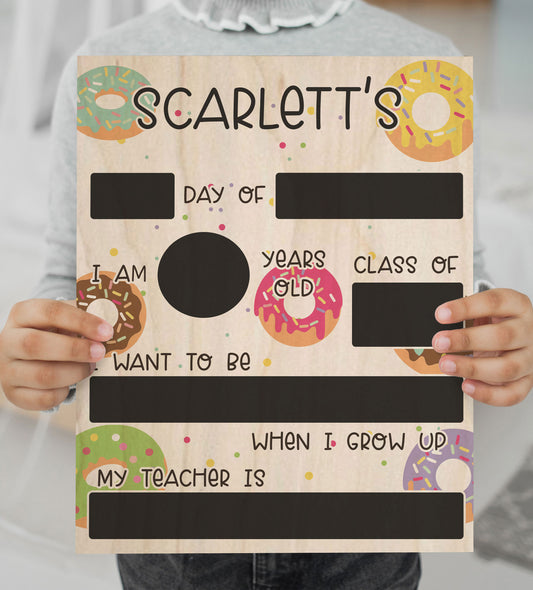 Reusable First Day Of School Sign- Donuts