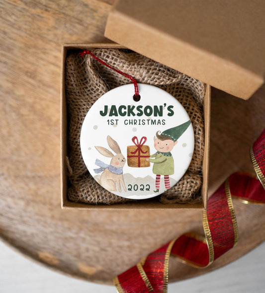 Personalized Elf First Christmas Ornament