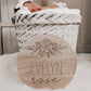 Engraved Floral Rose Baby Announcement Sign