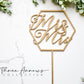 Geometric Mr Mrs Wedding Cake Topper