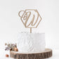 Geometric Initial Wedding Cake Topper