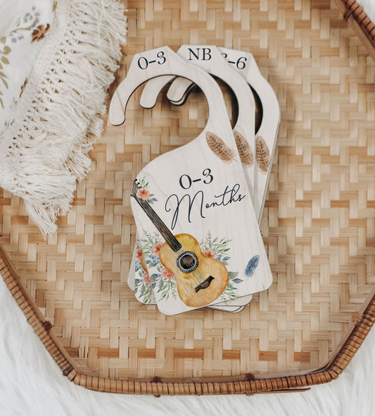 Boho Guitar Nursery Closet Divider