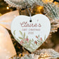 Floral Heart Baby First Christmas Ornament