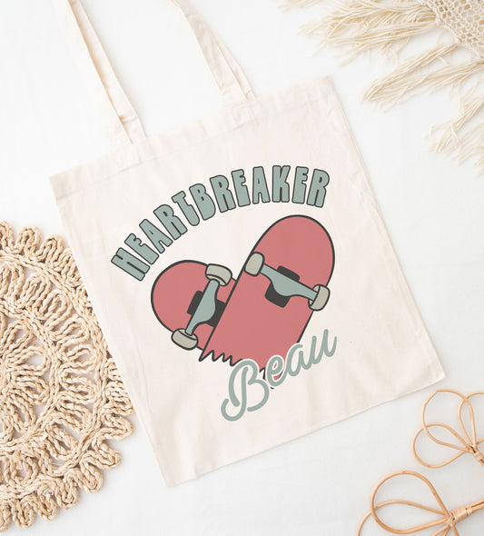 Skateboard Heartbreaker Heart Personalized Valentine Tote