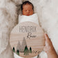 Mountains Baby Name Birth Announcement Wood Sign