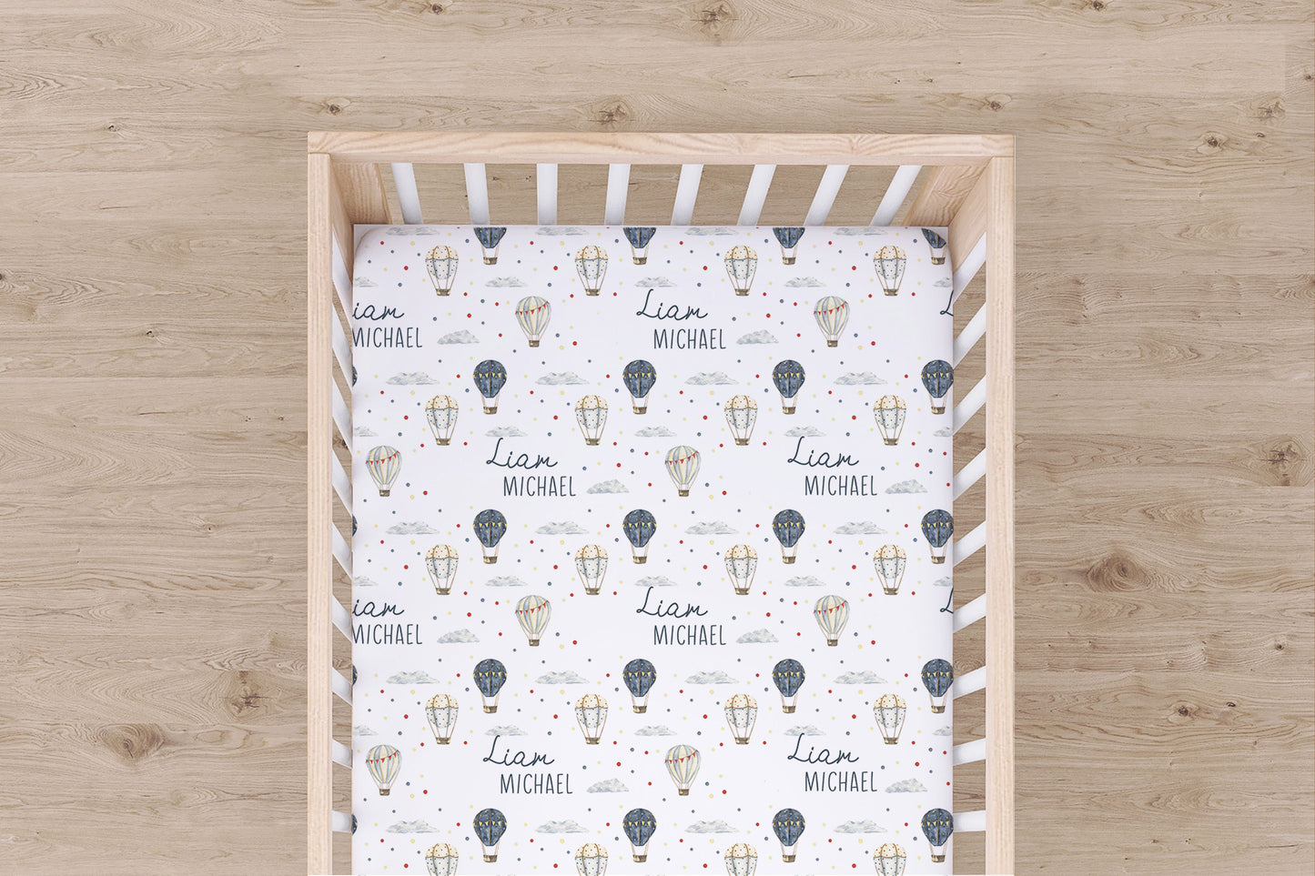Lennon Collection - Personalized Hot Air Balloon Crib Sheet