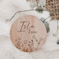 Engraved Blooming Flowers Baby Announcement Sign