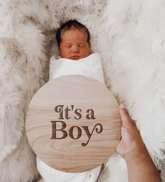 Double Sided Gender Reveal Baby Announcement Sign