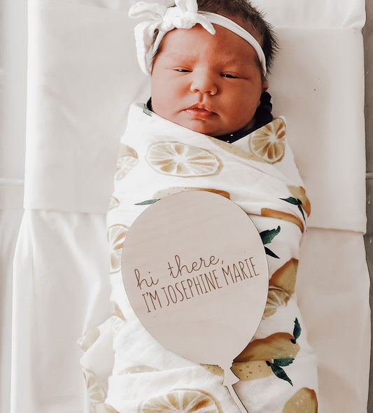 Engraved Balloon Baby Name Announcement