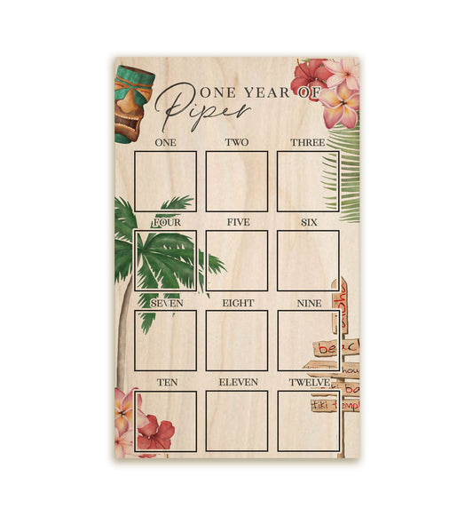 Hawaiian Floral Luau First Year Photo Board
