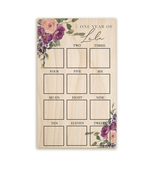 Purple Floral 1st Year Memory Board