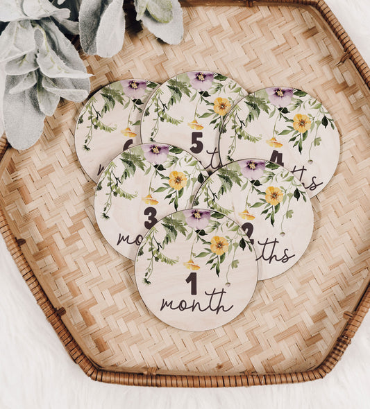 Matilda Collection Wildflower Baby Monthly Milestone Set