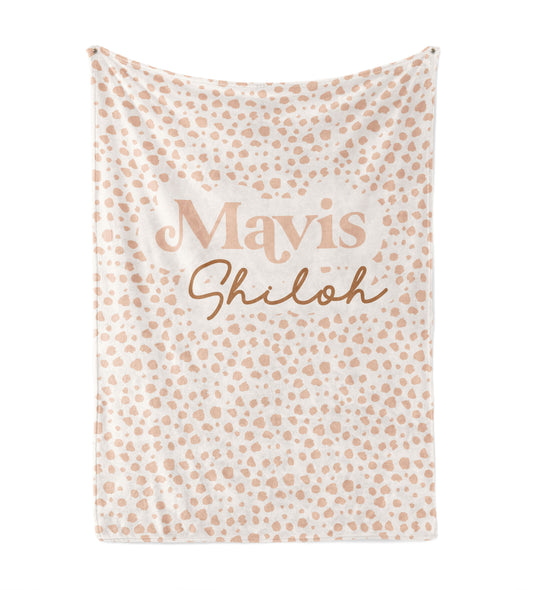 Soft Boho Dots- Personalized Minky Blanket