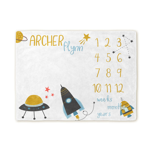 Space Theme Milestone Blanket