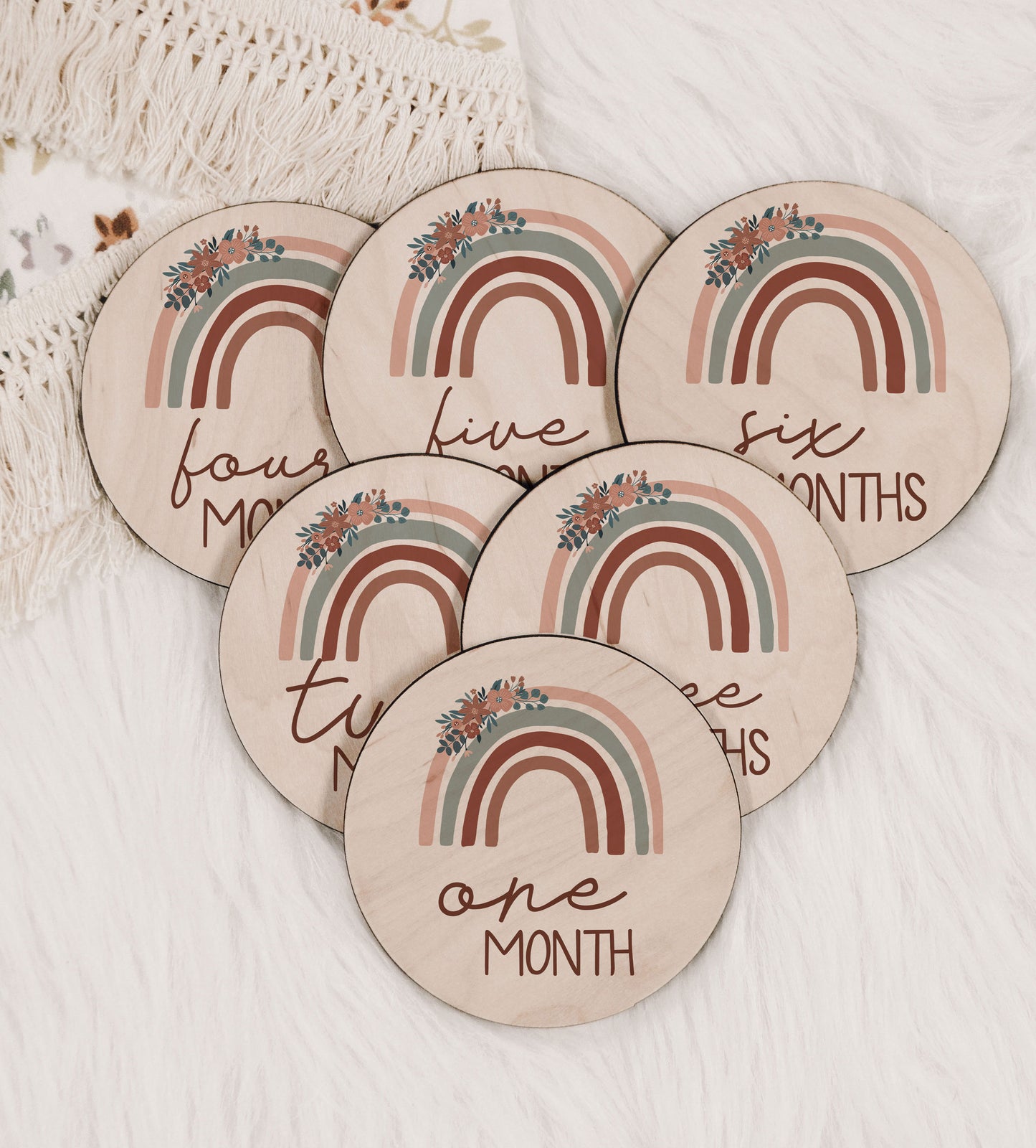 Rainbow Baby Monthly Milestone Set