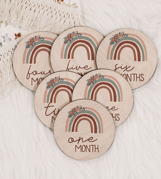 Rainbow Baby Monthly Milestone Set
