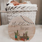 Millie - Cactus Llama Baby Name Wood Sign