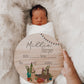 Millie - Cactus Llama Baby Newborn Stats Sign