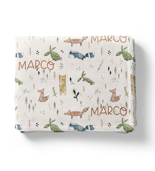 Scandi Woodland- Minky Blanket