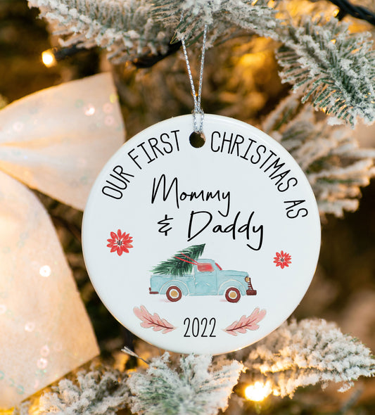 Mommy and Daddy First Christmas Ornament
